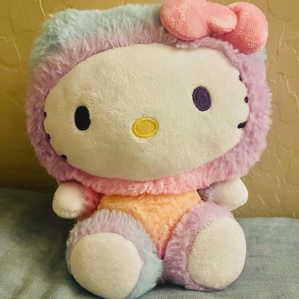 Hello Kitty Small Plush Toy - Rainbow Sherbet Version